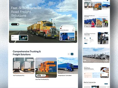 Modern Logistics & Cargo Website Design cargo design fast delivery figma framer freight landing page design logistics transportation ui uiux ux web design website design wordpress