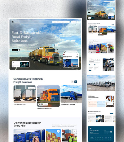Modern Logistics & Cargo Website Design cargo design fast delivery figma framer freight landing page design logistics transportation ui uiux ux web design website design wordpress