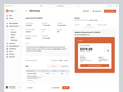 Invoice Edit UI | SaaS, CRM clean dashboard crm customer customer ui customer ux dashboard design invoice minimal dashboard saas saas dashboard saas software software ui ui dashboard ui ux ux ux dashboard ux ui