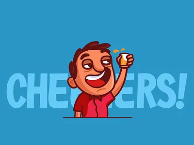 CHEERS! digital flatcolors illustraion india minimalistic vector