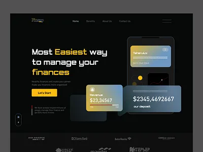 Digital Banking Landing Page Website bank bank card banking banking app design digital banking finance finance app financial fintech home page mobile banking money ui ux web web design website
