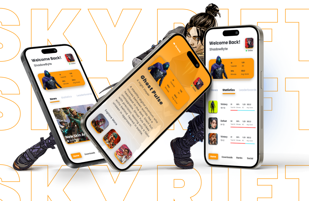 SKY RIFT 3d design animation character design concept art concept design creative art game design game ui game ux graphic design mobile app design motion graphics uiux design unity unreal engine user experience user interface web app design