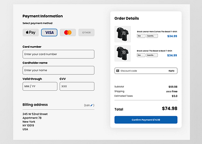 Daily UI Challenge DAY 02 - Checkout Page checkoutpage dailyui design designing graphic design landingpage ui uidesign uiux userinterface ux