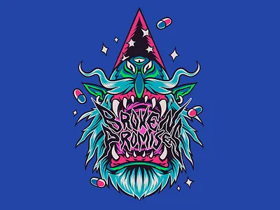 Merlin character design design illustration lowbrow mage tshirtdesign vector