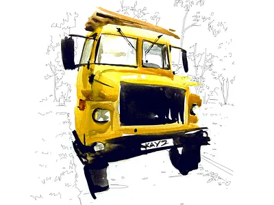 Camper aquarelle art artwork bus camper illustration nature sketch travelsketch watercolor watercolour