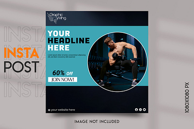 Fitness Gym Social Media Post Banner Design ads design banner branding design fitness food instagram food story graphic designer graphic wing gym illustration instagram post logo post social media post design