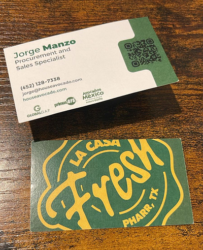 Business card for La Casa Fresh business card design graphic design illustration