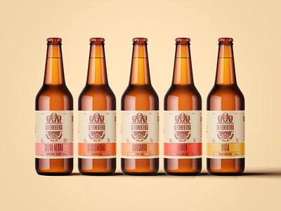 La Fermentaría - Label system ale beer branding cerveza design graphic design hops label letter logo oaxaca packaging pale ale stout system vector
