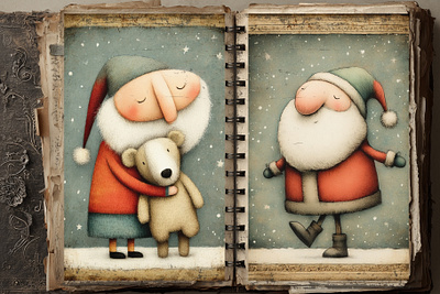Quirky Santa Christmas Pages festive