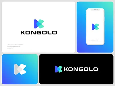 Kongolo – Modern K Letter Logo Mark app logo creative logo mark geometric logo gradient logo k letter logo k monogram lettermark logo design minimal logo modern logo professional logo design saas logo startup branding tech logo
