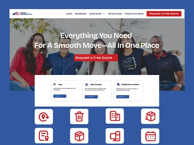 Veteran Moving – Modern Web Design animation artistic website branding businesswebsite clean web design design illustration ui