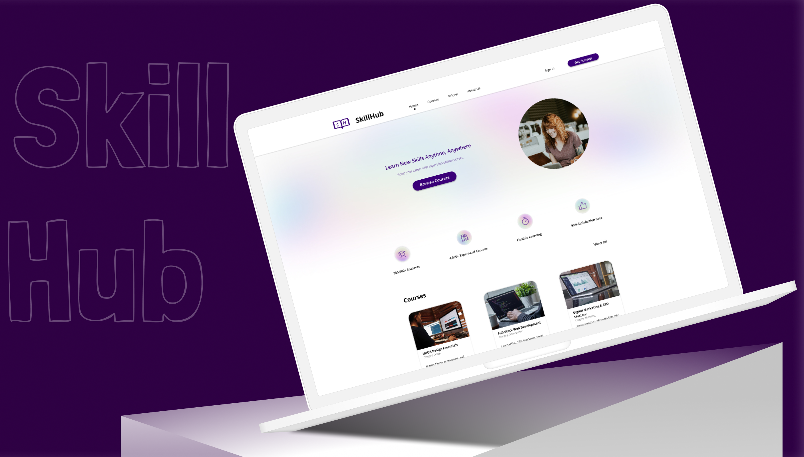 SkillHub - Online Learning Platform Concept clean ui course platform e learning edtech education app figma figma design learning platform lessons platform modern web online courses online learning ui ui design ux ux design web design website design