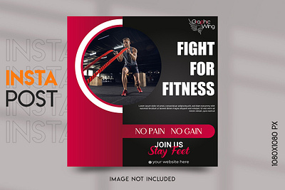 Fitness Gym Social Media Post Banner Design ads design banner branding design fitness food instagram food story graphic designer graphic wing gym health illustration instagram post instagram story logo post social media post design
