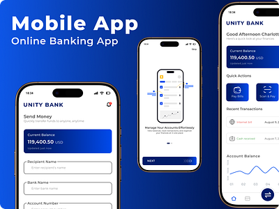 Online Banking App branding design figma design graphic design high‑impact illustration typography ui ux vector