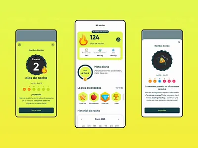 Streak feature animation app design app feature design daily streaks employee motivation feedback design flows gamification mobile app design mobile design motion graphics performance tracking product design recognition system streak streak feature surplus food ui user engagement ux