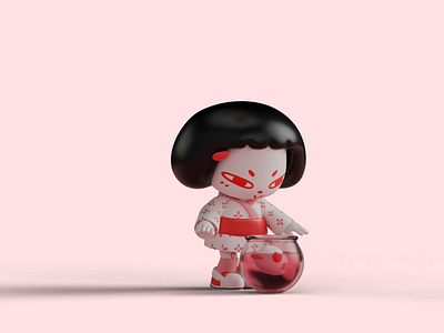 Suki & Saki 👧🏻🐟❤️ 3d animation blender digital art dojo studio illustration motion