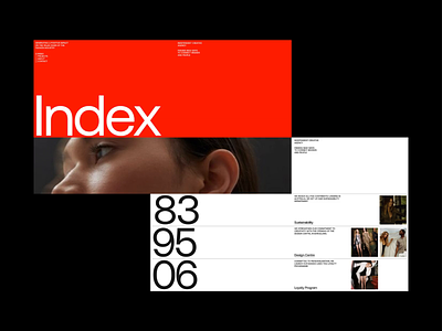 Index layout minimal typography web