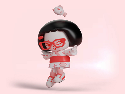 Suki & Saki 📸🪭❤️ 3d animation blender digital art dojo studio illustration motion