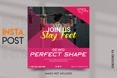 Fitness Gym Social Media Post banner Design ads design banner branding design fitness food instagram food story graphic designer graphic wing gym health illustration instagram post instagram story logo post restaruent social media post design