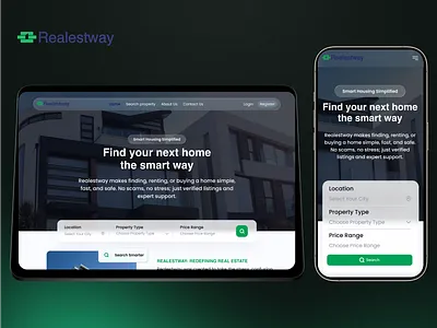 RealestWay – Real Estate Platform Redesign (Web & Dashboard) branding dashboard realestate responsive responsive design ui