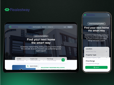 RealestWay – Real Estate Platform Redesign (Web & Dashboard) branding dashboard realestate responsive responsive design ui