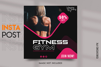 Fitness Gym Social Media Post banner Design ads design banner branding design fitness flyer food instagram food story graphic designer graphic wing gym health illustration instagram post instagram story logo post restaurant social media post design template