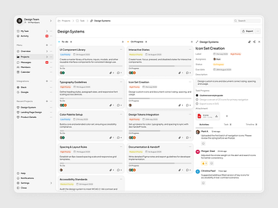 Task Dashboard card dashboard design system download light manage minimal nav navigation progress progress bar project task task management ui ux web design website