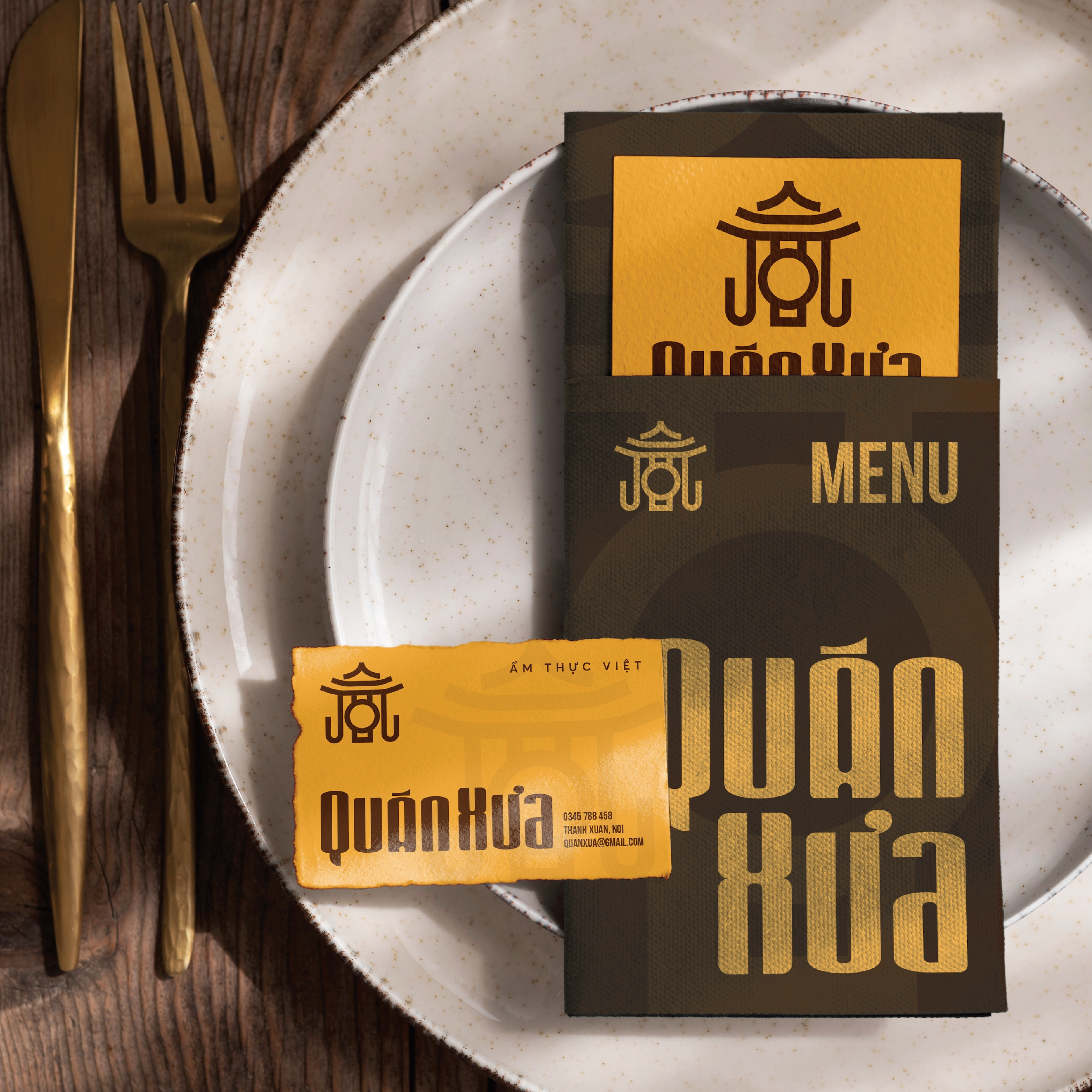 QUÁN XƯA BRAND IDENTITY branding design graphic design illustration logo logo design