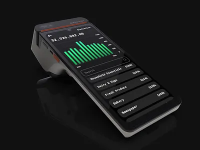 Dashboard Statistics on Sunmi P3H card machine card reader card terminal fintech human experience design interaction design payment payment terminal paytech point of sale pos machine product animation product design sunmi sunmi p3 sunmi p3h sunmi terminal ui design user experience design ux design