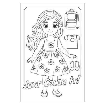 Doll branding coloring book page coloring page design graphic design illustration line art logo ui vector