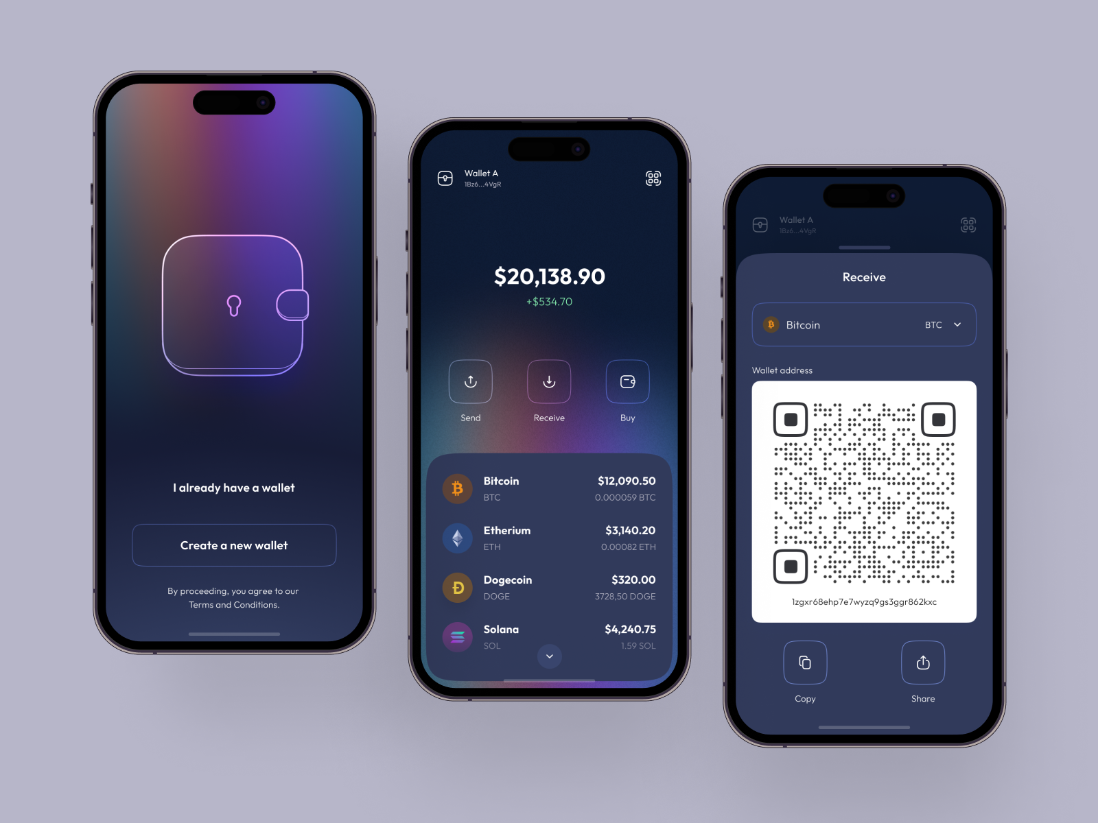Crypto Wallet Mobile App design ui by Ronas IT | UI/UX Team on Dribbble
