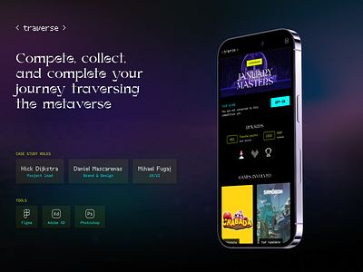 Travrse - web3 guild platform blockchain case study defi design mobile ui web3