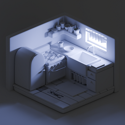3D Kitchen room 3d animation motion graphics