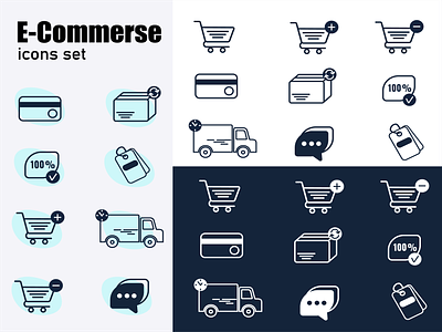 E-Commerse icone set buy card e commerse flat icons line icons pay shopping symbol