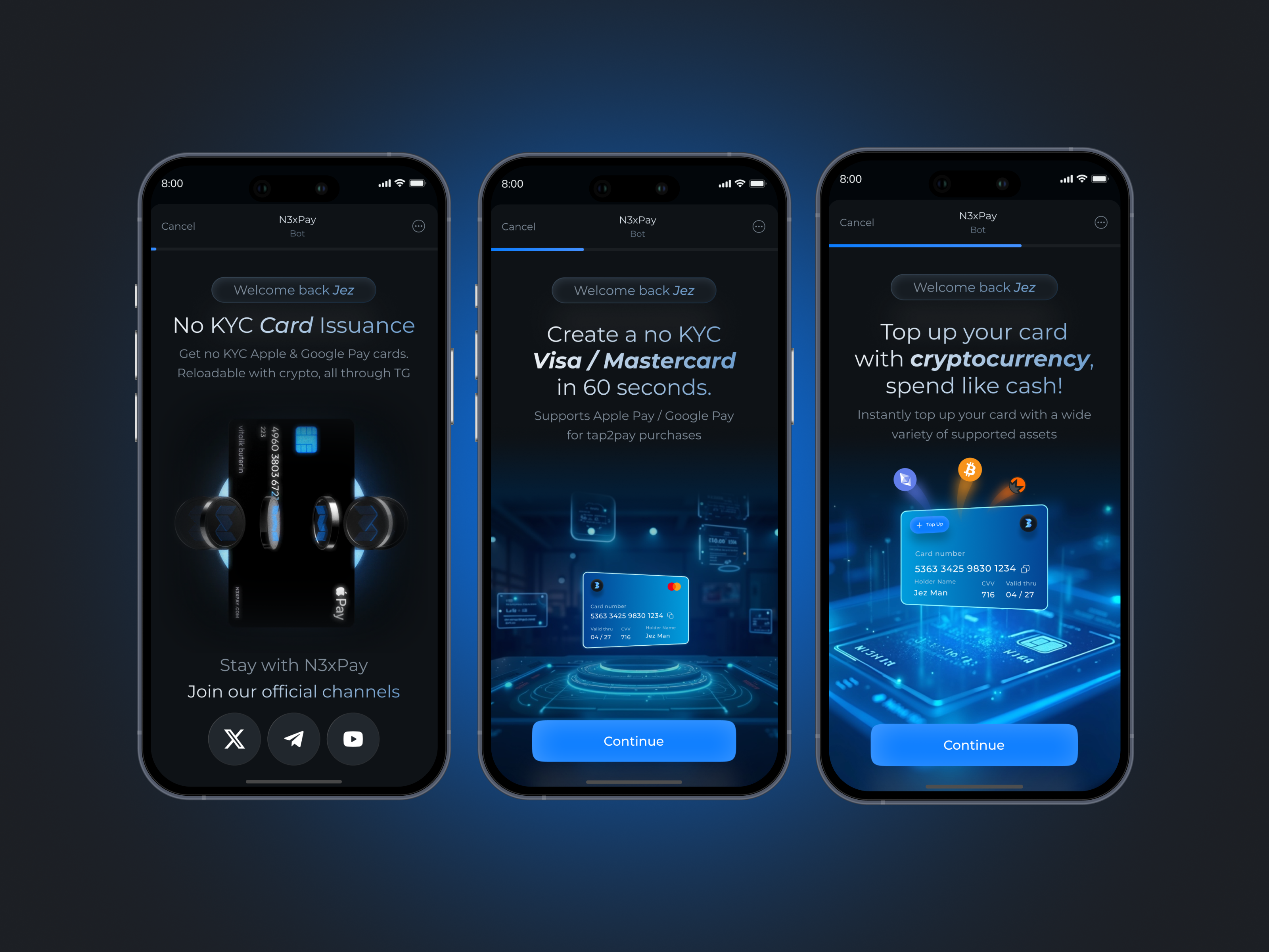 crypto Telegram Bot Wallet card app card provider crypto app crypto website fintech app telegram bot app