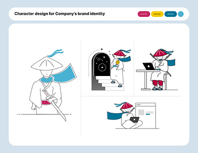 Designing a Samurai Character branding character design graphic design logo