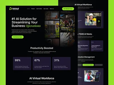 AI-Driven Solutions for Factory Worker - Web UI/UX ai driven solutions ai driven web design ai driven website ai solution artificialintelligence automating business operations automation website branding business operations businessintelligence dark factory landing page design mes smes trend ui design ui ux web design worker platform