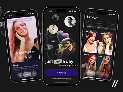 Dating Mobile iOS App android app app design dark dashboard dating design interface ios mobile mobile ui modern people profile purrweb agency social ui ux
