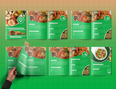 Restaurant Bi-fold Brochure Design menu layout