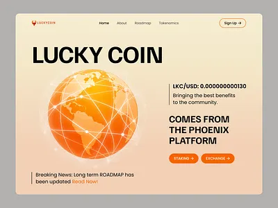 Crypto Landing Page blockchain crypto crypto landing page crypto staking cryptocurrency cryptoexchange dapp finance fintech firm token trading uiux web3 webdesign