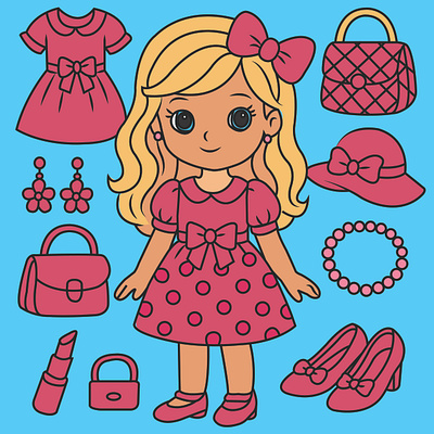doll coloring book page coloring page graphic design illustration line art logo
