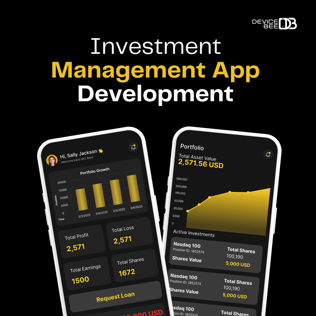 Fintech – Wealth Management App Development app development dubai best app development devicebee fintech app investment app trading app