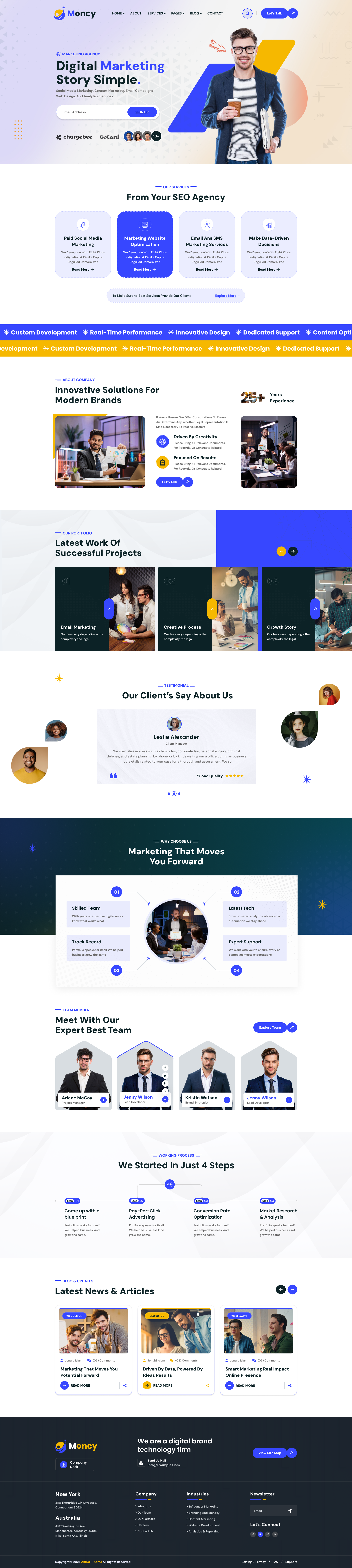 Moncy – SEO & Digital Marketing Figma Template startup