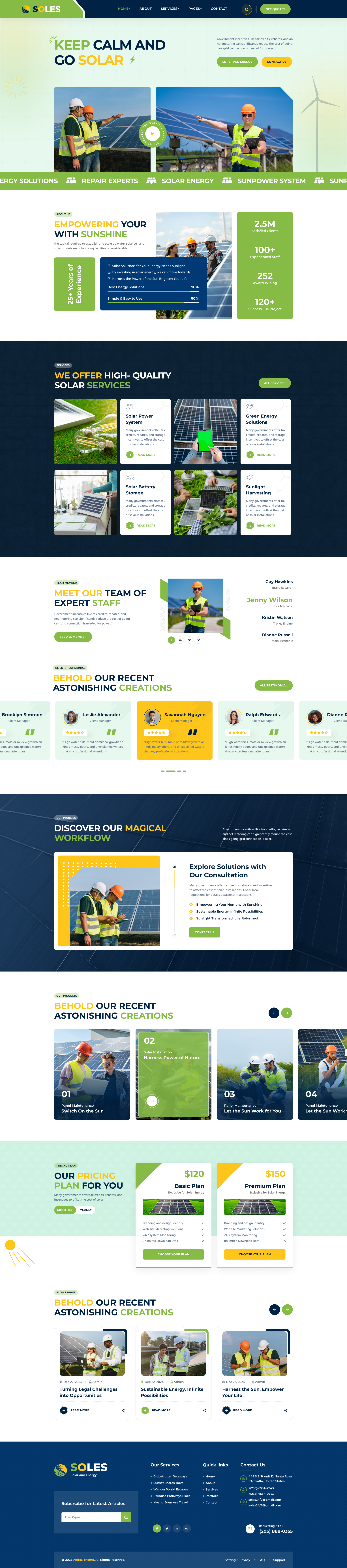 Soles - Solar Panel Installation & Maintenance Figma Template wind