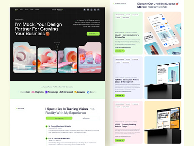 Mack Hobbs - Personal Portfolio Webflow Template creative design design figma graphic design hero section homepage landing page design landingpage minimal design personal portfolio portfolio website product design ufinity studio ui ui ux design visual design web design web template webflow template website design
