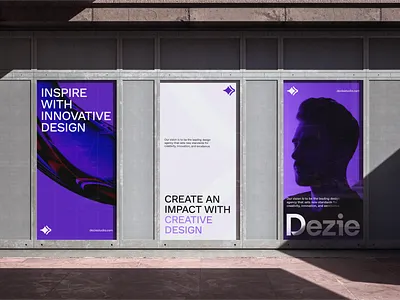 Dezie - Branding design advertising advertising logo agency logo brand identity design branding branding design design designlogo graphic design illustrator logo purple branding studio branding ui agency ux agency