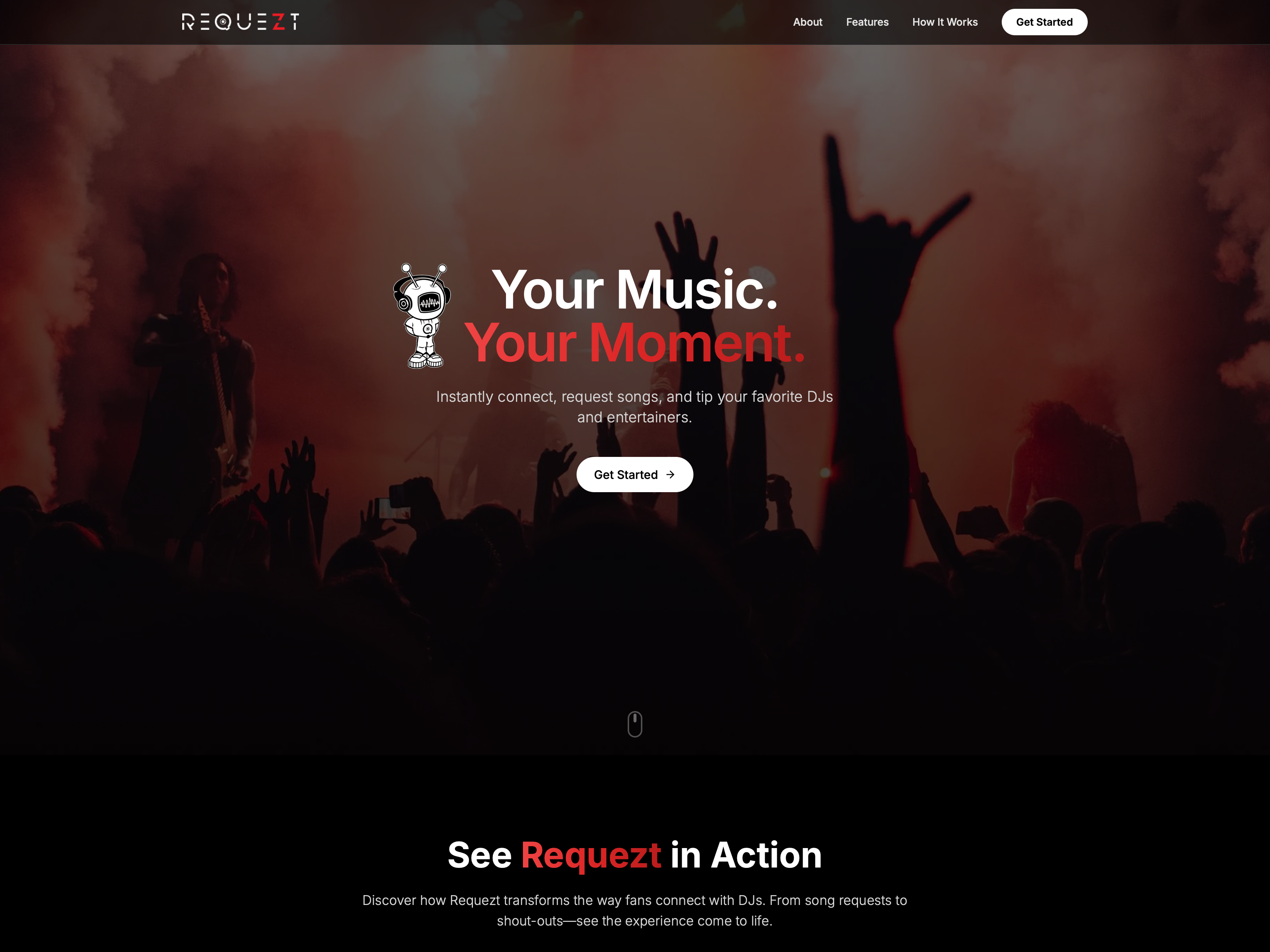 Example of Sleek Premium Music Landing Page Website
