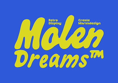 Molen Dreams 70s 80s branding bubble font font retro fonts fun funky handwritten headline logotype magazine poster retro rounded script trendy typeface whimsical