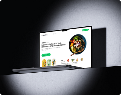 Saladary - hero section design for a healthy food restaurant. 3d animation branding figma framer graphic design hero landing page logo motion graphics shopify ui ux web designe webdesig webflow