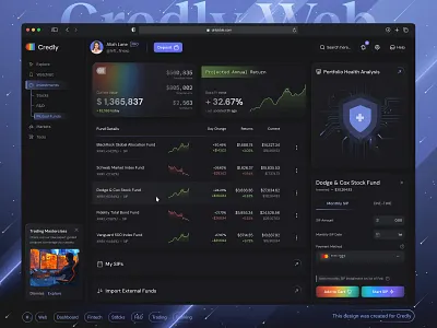 Credly - Tools Page - Fintech Dashboard application branding charts crypto dark theme dashboard design finance finance dashboard financials fintech fintech dashboard illustration minimal option chain tools page trading ui web app web design
